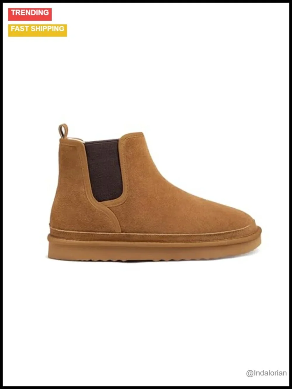 Men's Suede Chelsea Boots Winter Snow Boots Anti-Slip EVA Outsole